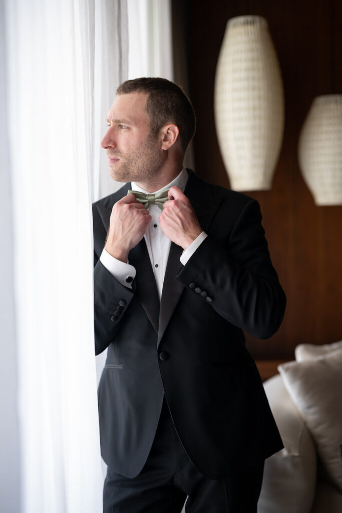Grooms portraits at TRS Coral Hotel in Cancun for his destination Grand Palladium Costa Mujeres wedding