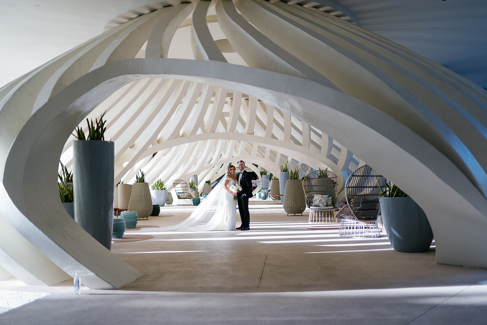 Bride and grooms portraits from their Grand Palladium Costa Mujeres wedding