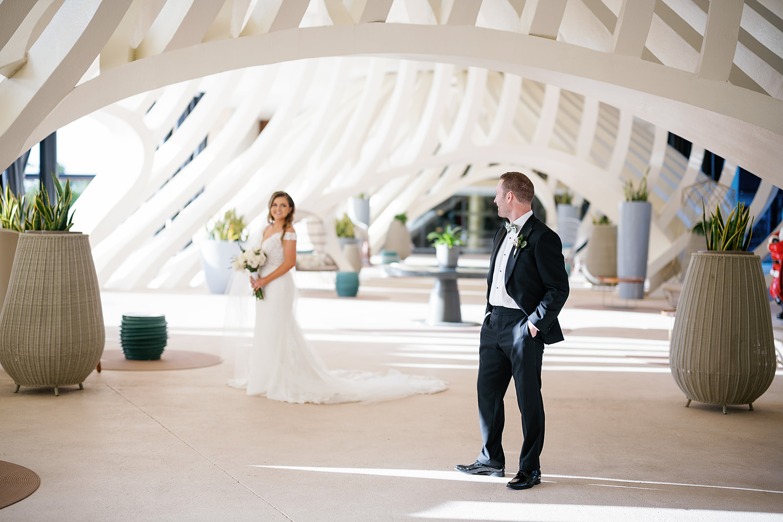 Bride and grooms Cancun destination wedding photos at TRS Coral Hotel