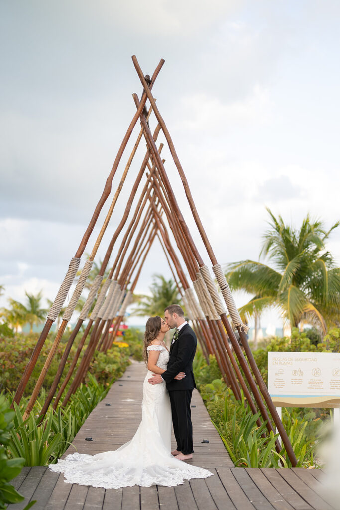 Bride and grooms portraits from their Grand Palladium Costa Mujeres wedding