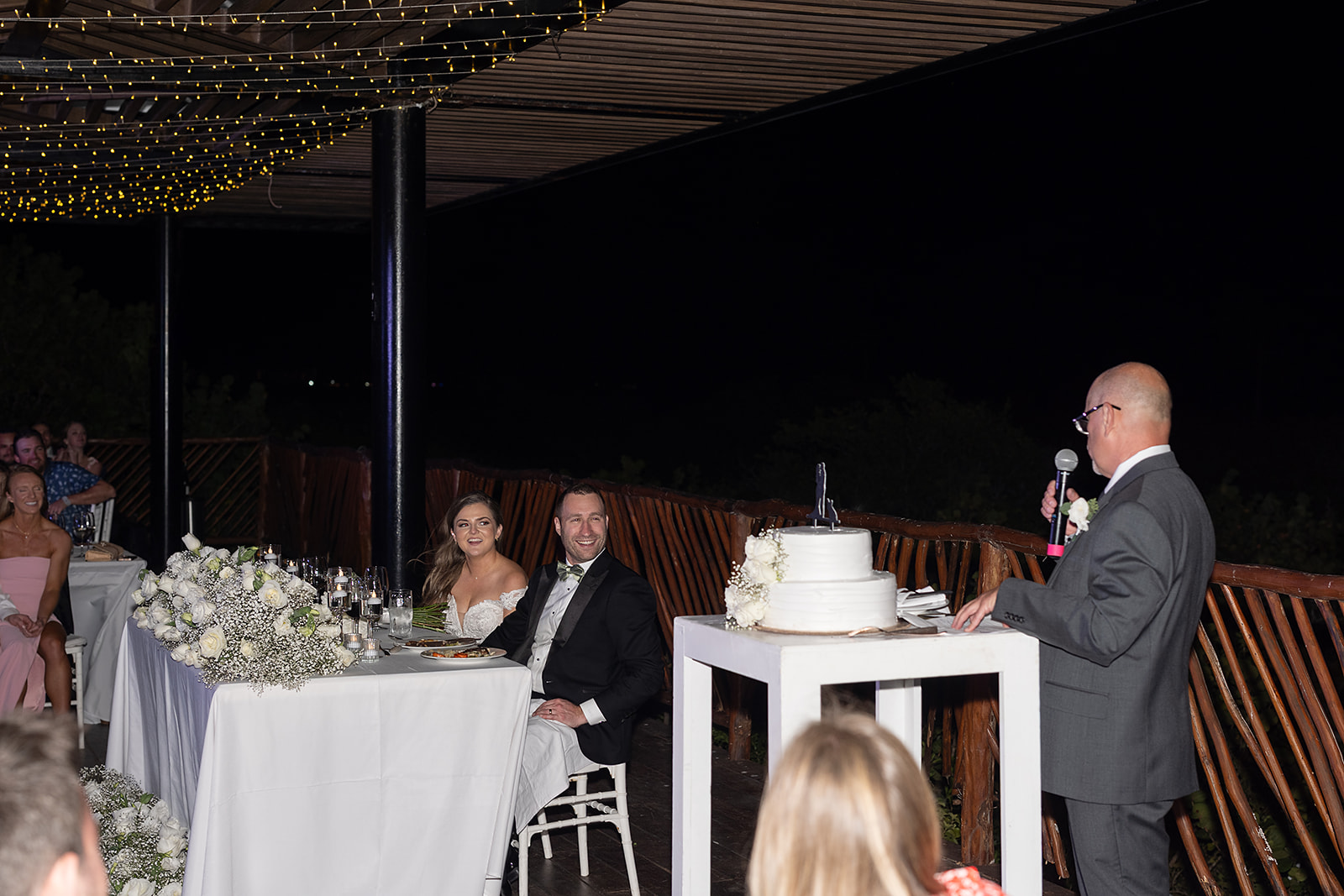 Wedding guest making speech