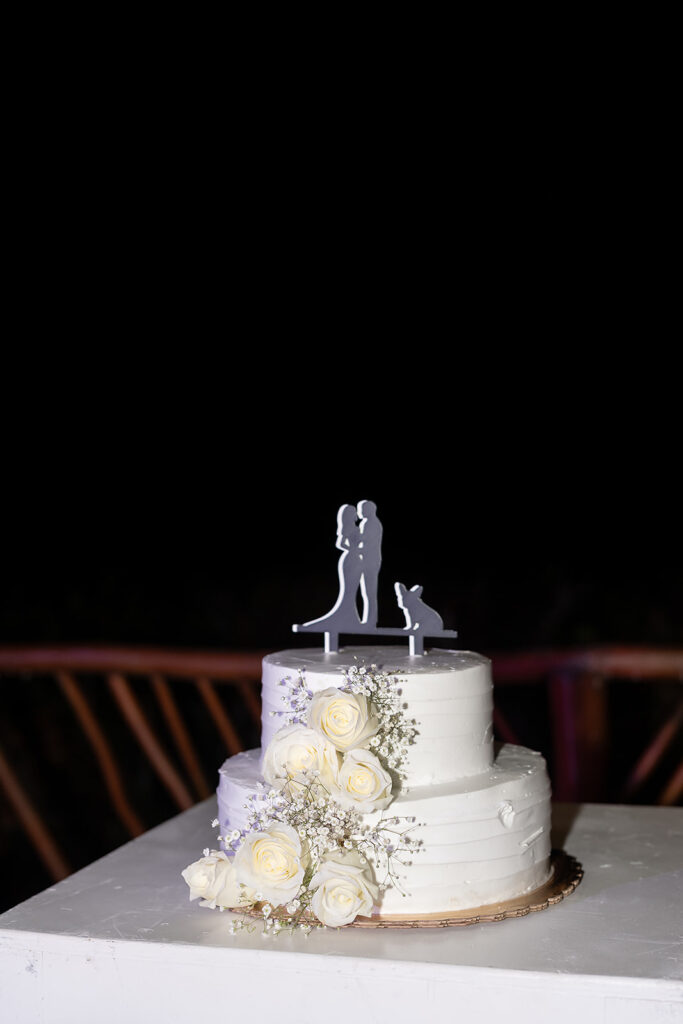 Two tiered wedding cake