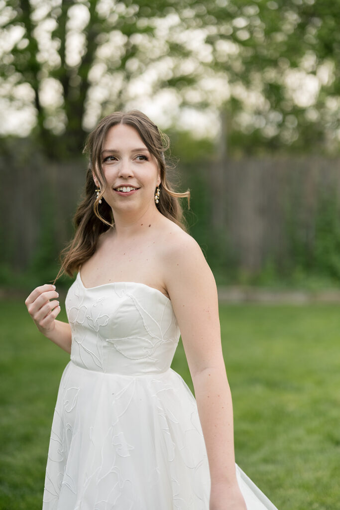 Outdoor bridal portraits from an Asheville micro wedding at The Bunn House