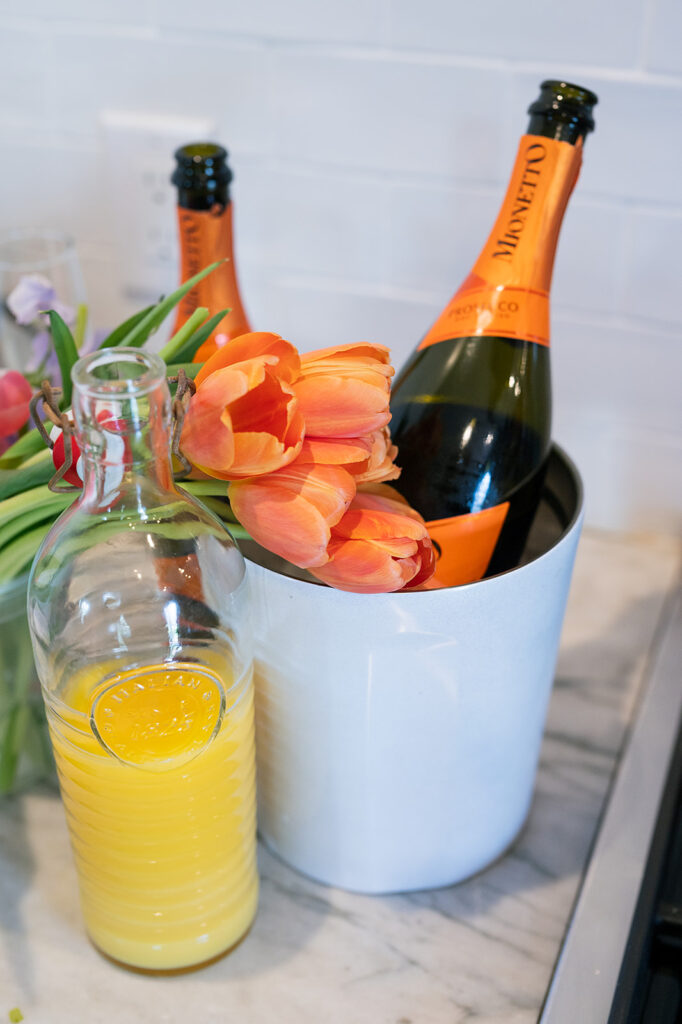 Champagne and orange juice for mimosas
