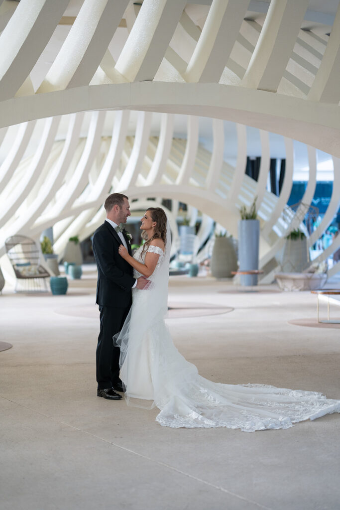 Bride and grooms portraits from their Grand Palladium Costa Mujeres wedding