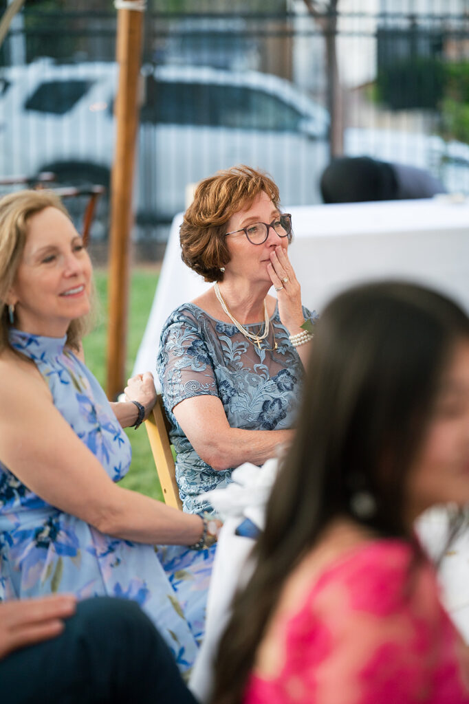 Mother of the bride getting emotional during speeches