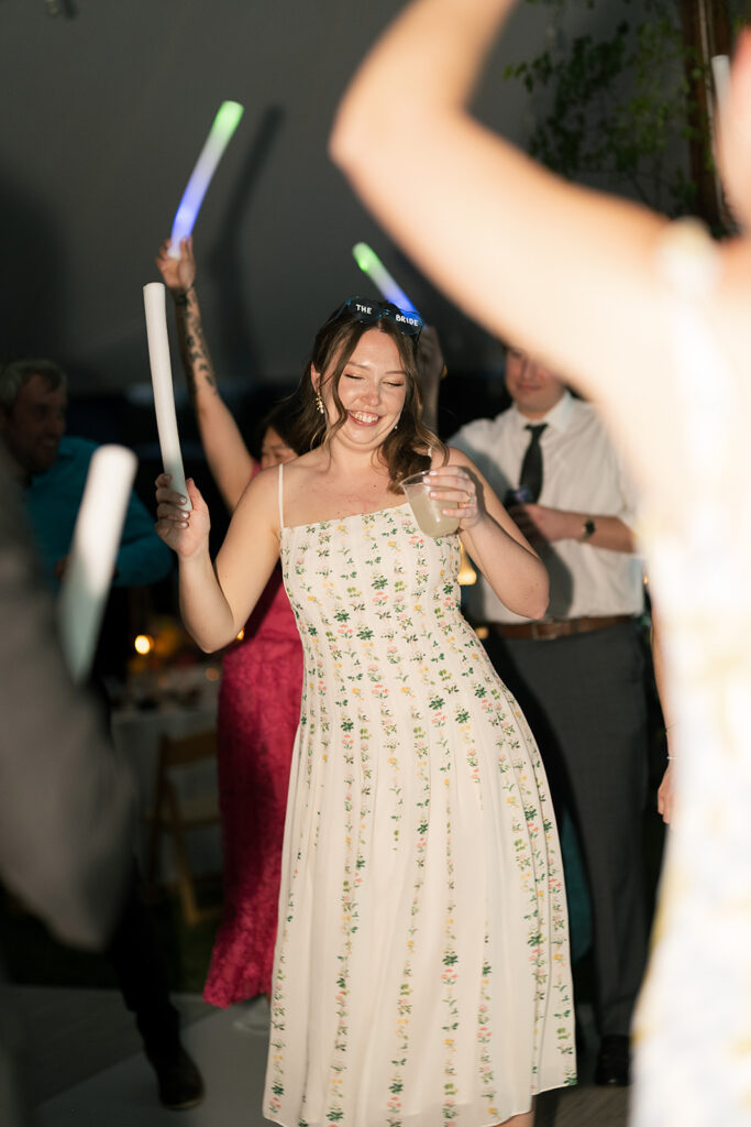 Bride dancing during her reception