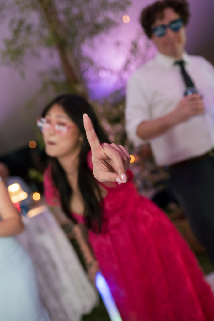 Wedding guest dancing