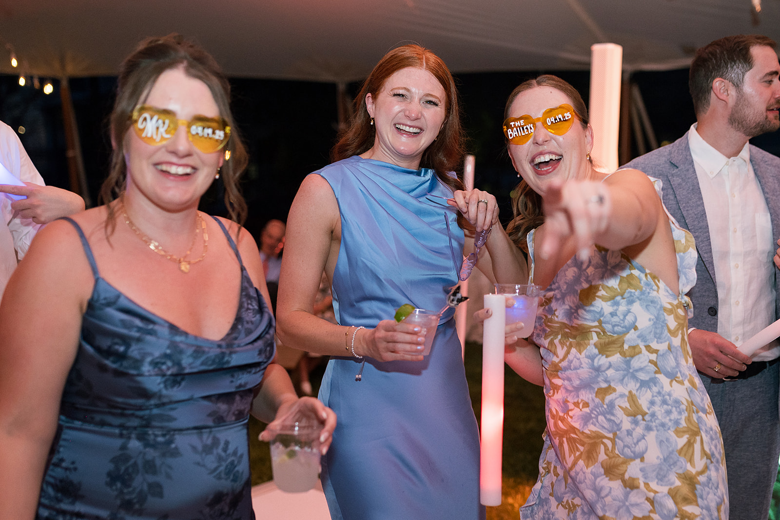 Wedding guests dancing and having a good time