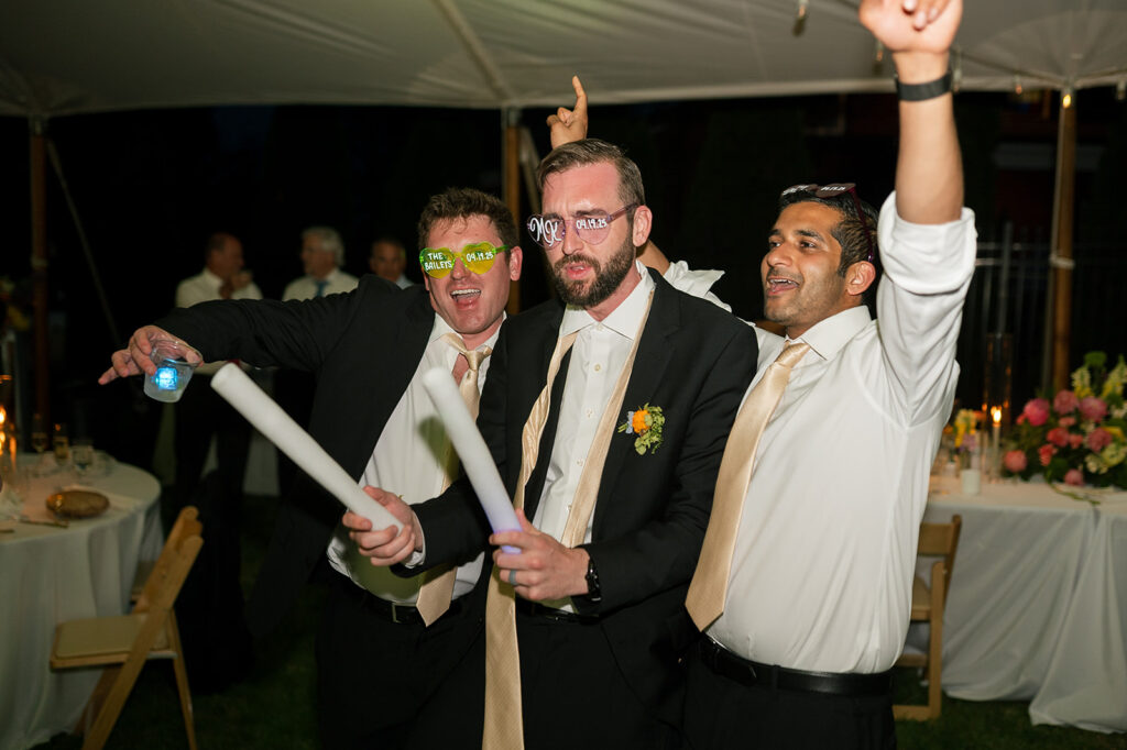 Wedding guests dancing and having a good time