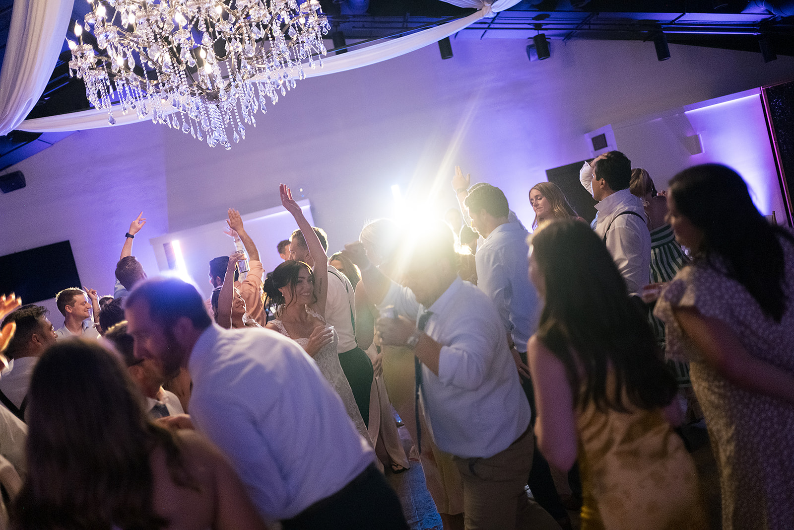 Open dancing during a Daniel's Vineyard wedding reception in
