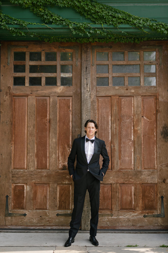 Outdoor grooms portraits at Firehouse Chicago